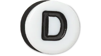 Jibbitz Tiny Friendship Letter D In White