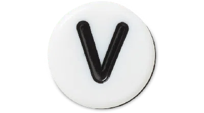 Jibbitz Tiny Friendship Letter V In White