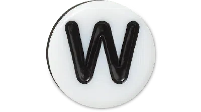 Jibbitz Tiny Friendship Letter W In White