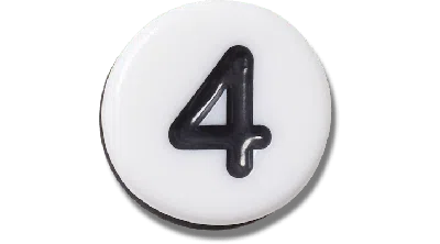 Jibbitz Tiny Friendship Number Four In White