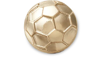 Jibbitz Tiny Gold Soccerball In White