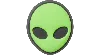 Jibbitz Tiny Green Alien Head