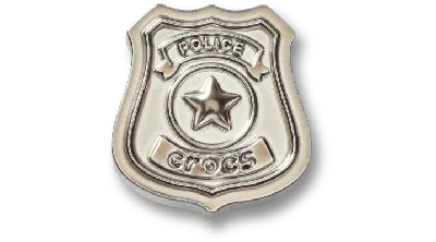 Jibbitz Kids' Tiny Police Silver Badge In Metallic