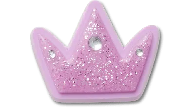 Jibbitz Tiny Purple Glitter Crown In Pink
