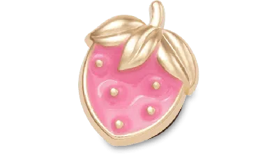 Jibbitz Tiny Sparkly Strawberry In Pink