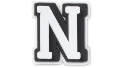 Jibbitz Tiny Varsity Letter N In Black