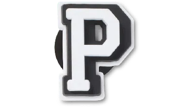 Jibbitz Tiny Varsity Letter P In Black