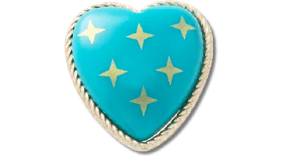 Jibbitz Turquoise And Gold Heart In Multi