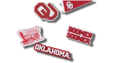 Jibbitz Univ Of Oklahoma 5 Pack In Red