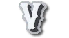 Jibbitz Varsity Ii Letter V In White