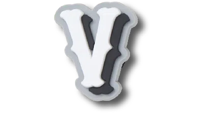 Jibbitz Varsity Ii Letter V In White