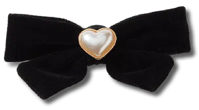 Jibbitz Velvet And Pearl Bow In Black