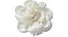 Jibbitz White Fabric Flower With Pearl
