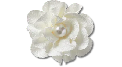 Jibbitz White Fabric Flower With Pearl