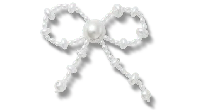 Jibbitz White Large Pearl Beaded Bow