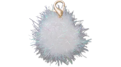 Jibbitz White Tinsel Puff Charm In Multi
