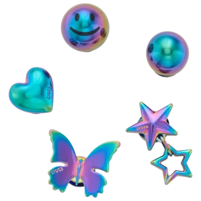 Jibbitz Youth   Iridescent Meta 5 Pack In Purple