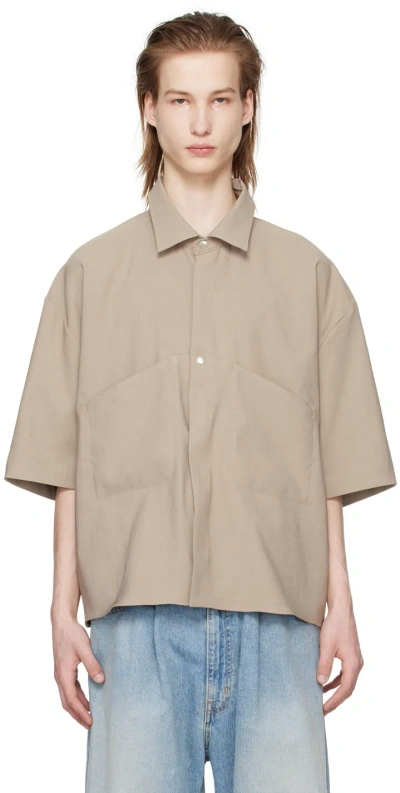 Jieda Beige Velcro Shirt In Gray