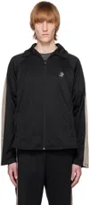 Jieda Black Five Stripe Track Jacket In Black
