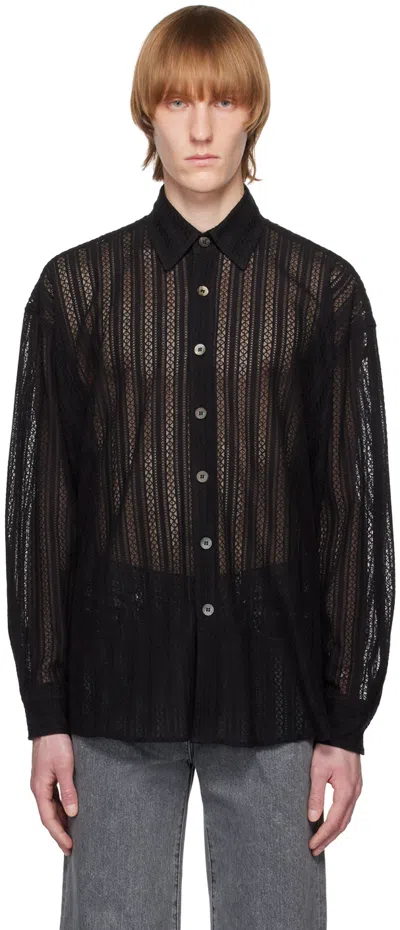 Jieda Black Semi-sheer Shirt