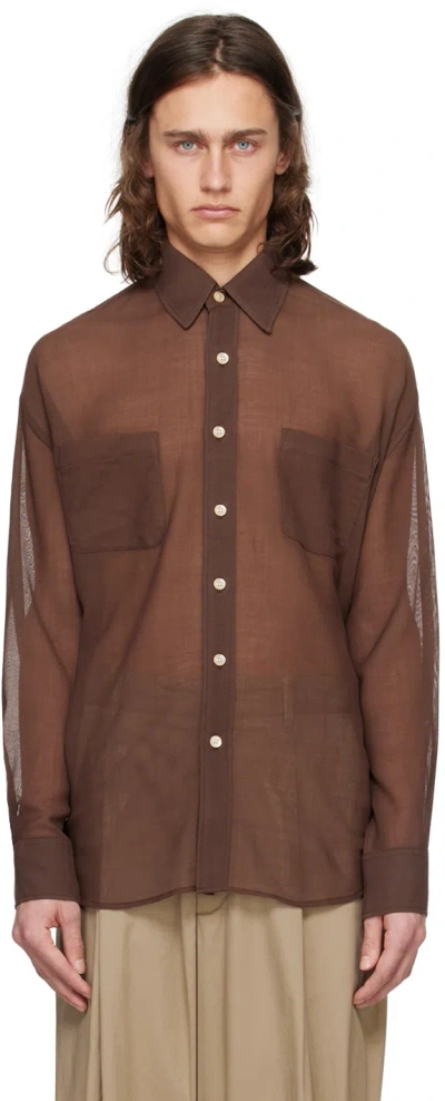 Jieda Brown Oversized Shirt