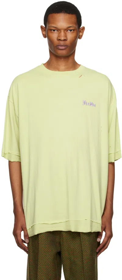 Jieda Green Gothic T-shirt In Yellow