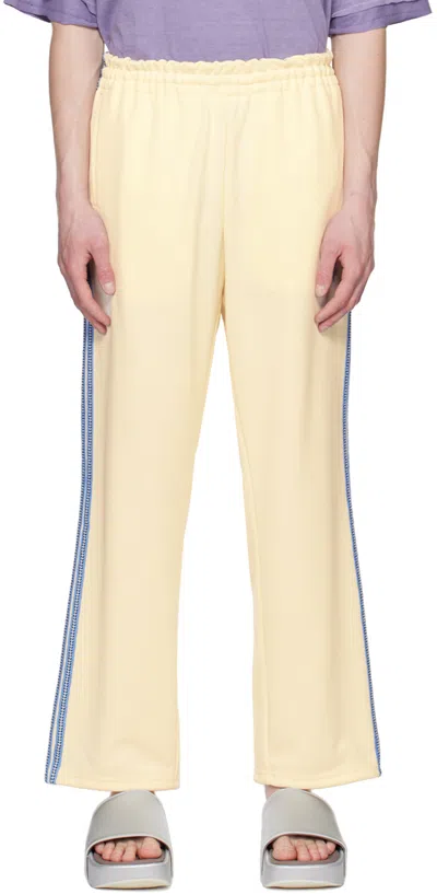 Jieda Off-white Five Stripe Track Pants In Ivory