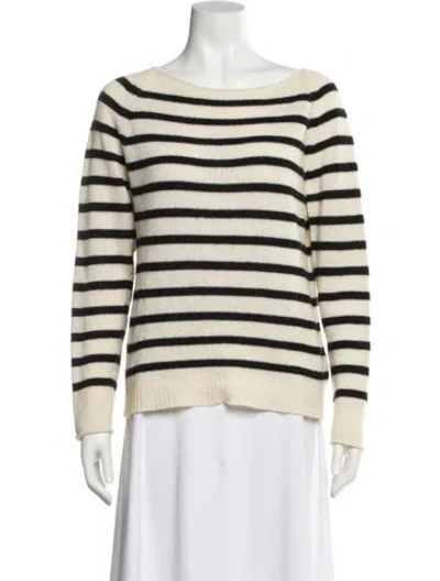 Pre-owned Jigsaw Cashmere Striped Sweater In White