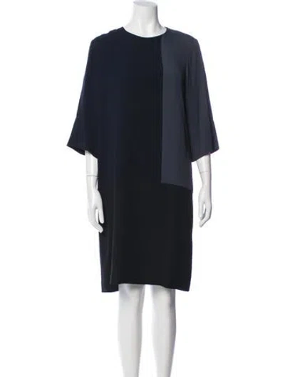 Pre-owned Jigsaw Crew Neck Knee-length Dress In Blue
