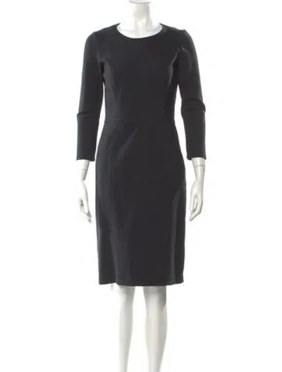 Pre-owned Jigsaw Crew Neck Knee-length Dress In Gray