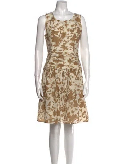 Pre-owned Jigsaw Floral Print Knee-length Dress In Neutral