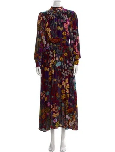Pre-owned Jigsaw Floral Print Long Dress In Multi