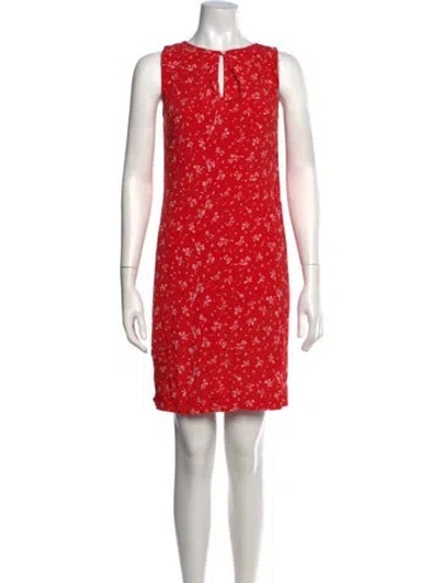 Pre-owned Jigsaw Floral Print Mini Dress In Red