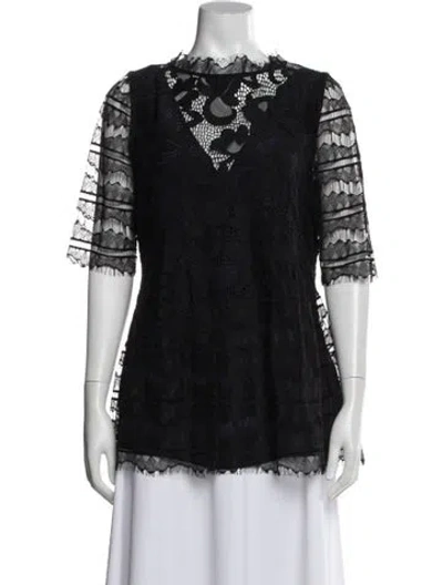 Pre-owned Jigsaw Lace Pattern Mini Dress In Black