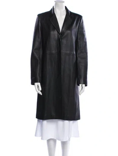 Pre-owned Jigsaw Leather Coat In Black