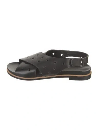 Pre-owned Jigsaw Leather Slingback Sandals In Black