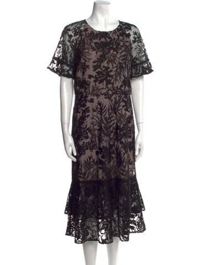 Pre-owned Jigsaw Nylon Midi Length Dress In Black