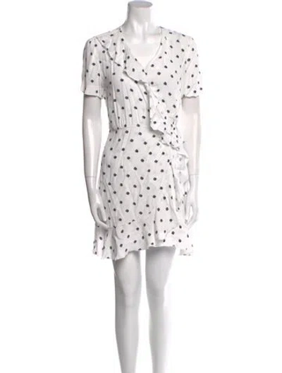 Pre-owned Jigsaw Printed Midi Length Dress In White