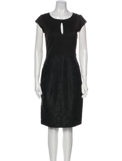 Pre-owned Jigsaw Scoop Neck Knee-length Dress In Black