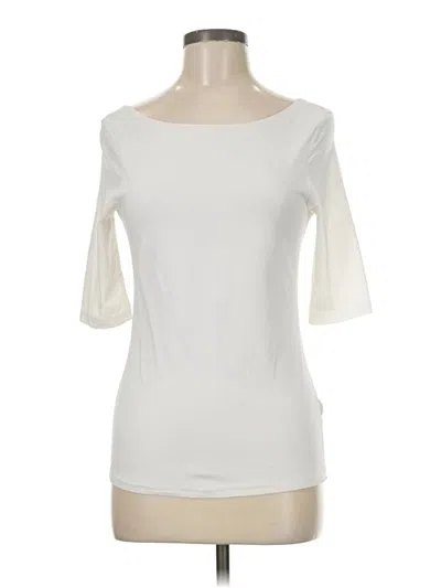Pre-owned Jigsaw Short Sleeve Top Ivory Boatneck Tops In White