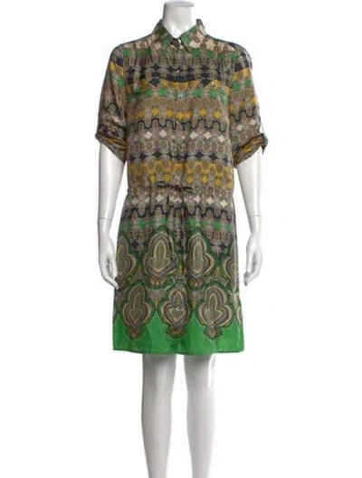 Pre-owned Jigsaw Silk Knee-length Dress In Green