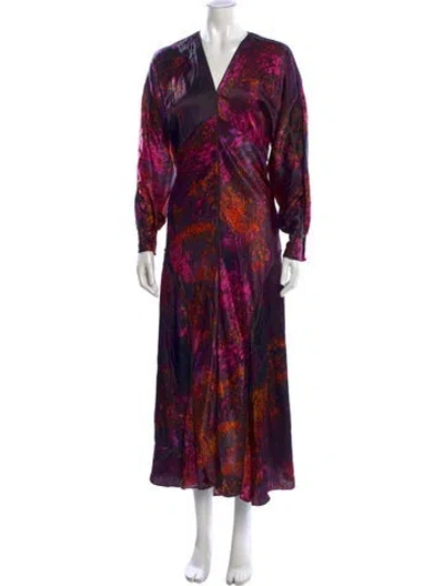 Pre-owned Jigsaw Silk Long Dress In Purple