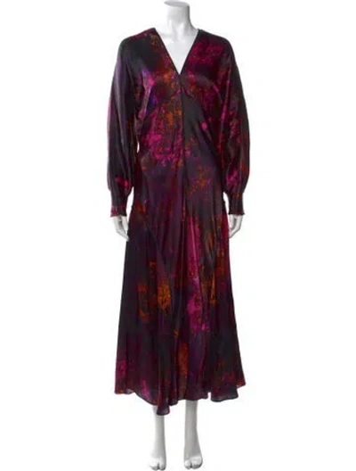 Pre-owned Jigsaw Silk Long Dress In Purple