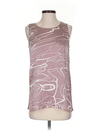 Pre-owned Jigsaw Sleeveless Silk Top Burgundy Boatneck Tops