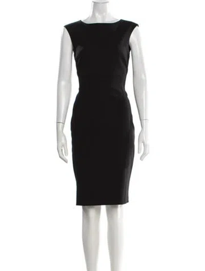 Pre-owned Jigsaw Square Neckline Knee-length Dress In Black