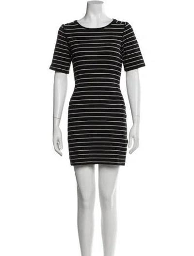 Pre-owned Jigsaw Striped Mini Dress In Black