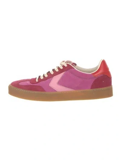 Pre-owned Jigsaw Suede Colorblock Pattern Sneakers In Pink