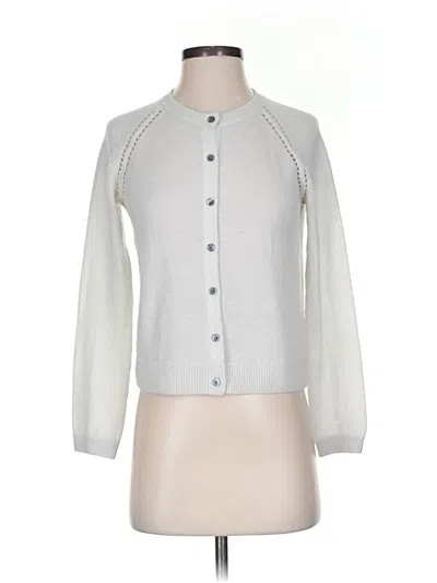 Pre-owned Jigsaw Wool Cardigan Sweater In Silver