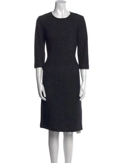Pre-owned Jigsaw Wool Midi Length Dress In Black