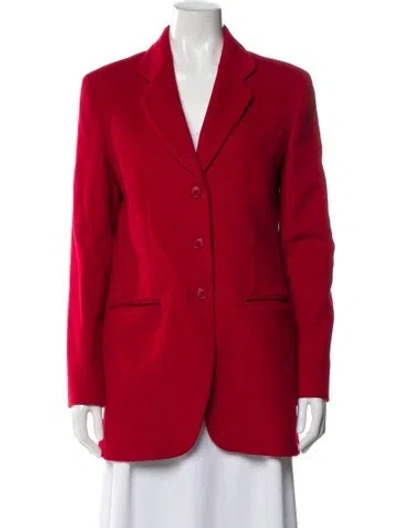 Pre-owned Jigsaw Wool Peacoat In Red